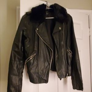 Black leather jacket